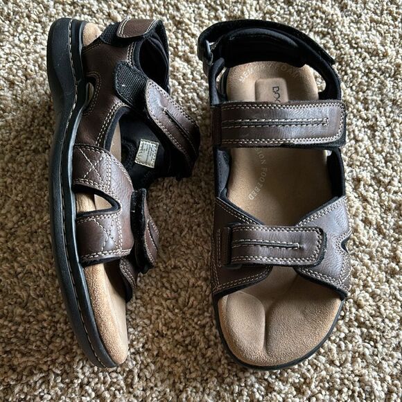 Vintage DOCKERS Brown leather strap‎ fisherman Sandals Men’s 8 - Picture 2 of 10